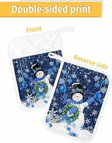 Miniatura 2 de Juego de 2 agarraderas de tela de toalla con bolsillo antideslizante y aislante de calor para cocina, guantes gruesos para horno, para hornear, bola