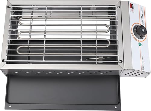 Miniatura 9 de DYRABREST Parrilla de barbacoa eléctrica profesional de 1800 W de acero inoxidable para cocina interiorexterior con temperatura ajustable