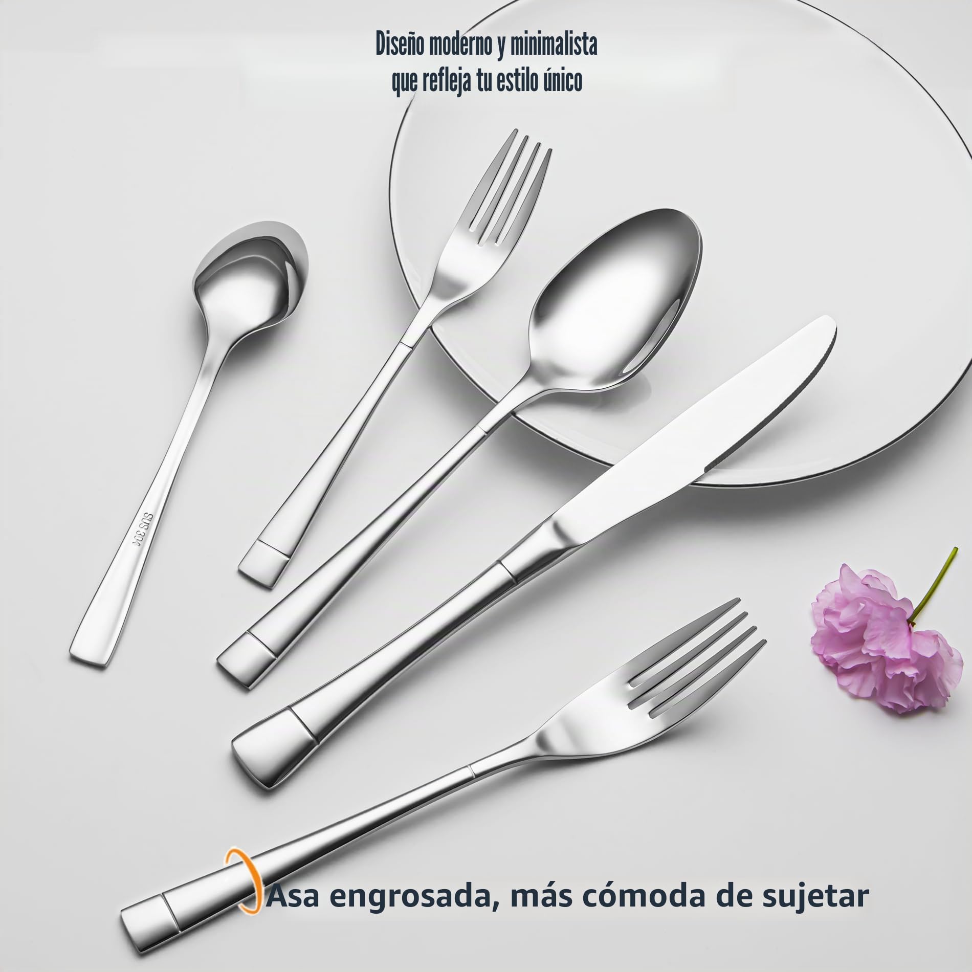cubertería de acero inoxidable 18/10, 30 piezas, juego de cubiertos | 18/10, cuberterias completas 6 personas, pulido brillante, apto para lavavajillas, forjado pesado, cuchillo cuchara tenedor