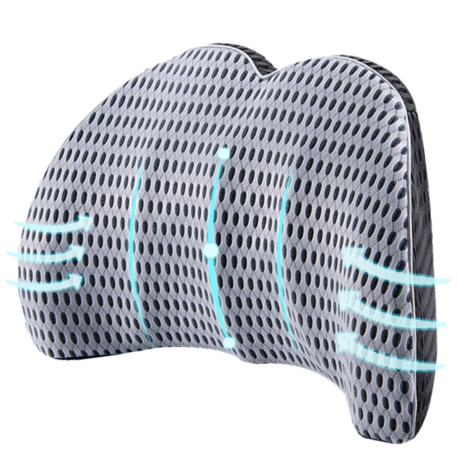 poduszka pod lędźwie, podparcie pleców do fotela samochodowego i biurowego, ergonomiczna pianka z pamięcią kształtu, podparcie okolic lędźwiowych dla optymalnego komfortu, korekcja postawy i