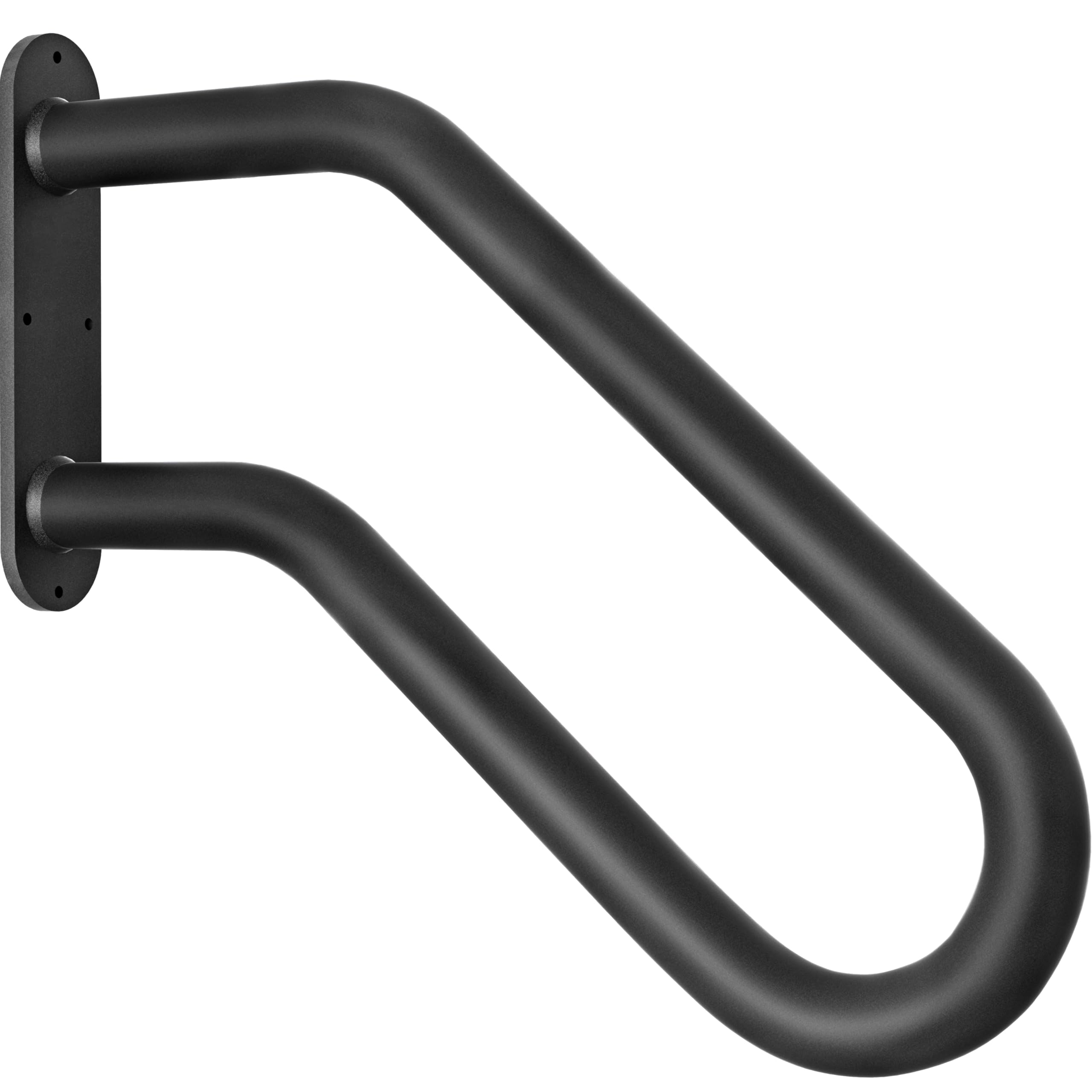 Hand Rails for Outdoor Steps, Exterior 1-3 Steps Handrails, Wrought Iron Heavy-Duty Stair Railing, 25" U-Shaped Rail for Garage, Porch, Deck, and Garden (Upgrade)