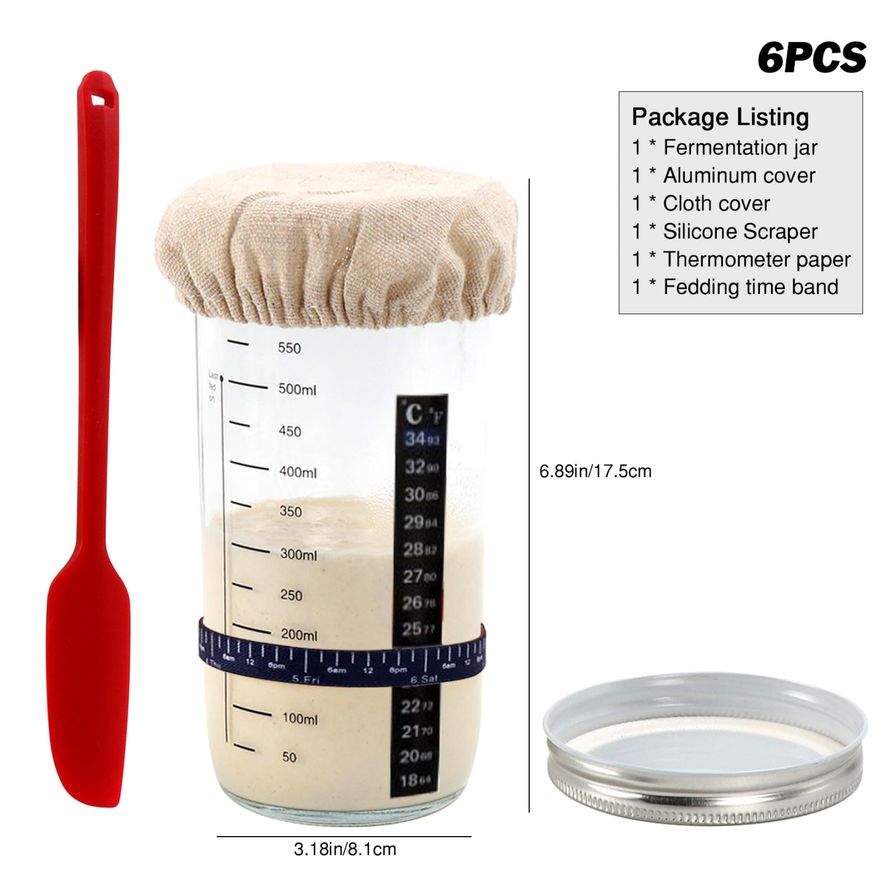 Lot De 3 Couvercles En Tissu Pour Pot De Levain Avec Spatule, Couvercle De Fermentation Du Pain En Tissu Non Blanchi, Couvercle Réutilisable Cousu