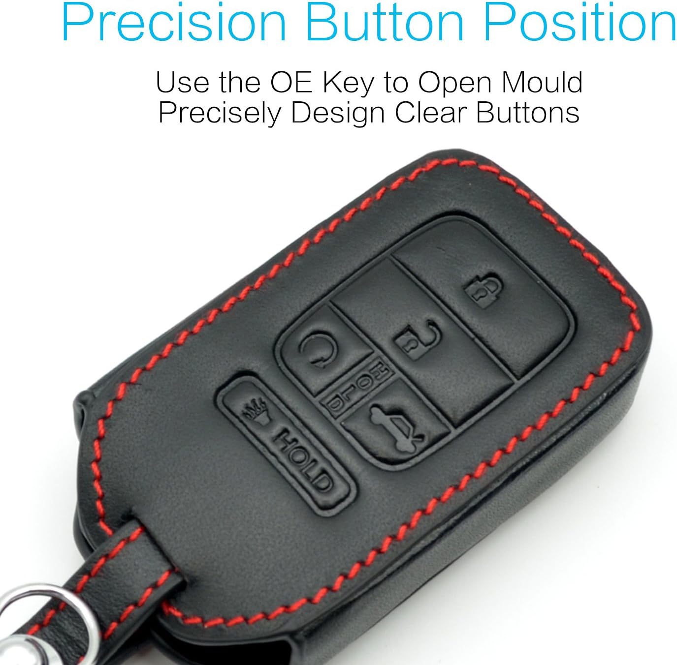 MECHCOS Compatible with fit for 2018 2017 2016 2015 Honda Accord Civic CR-V CRV Pilot EX EX-L Touring Premium A2C81642600 Leather Case Protector Key Fob Cover Smart Remote Holder