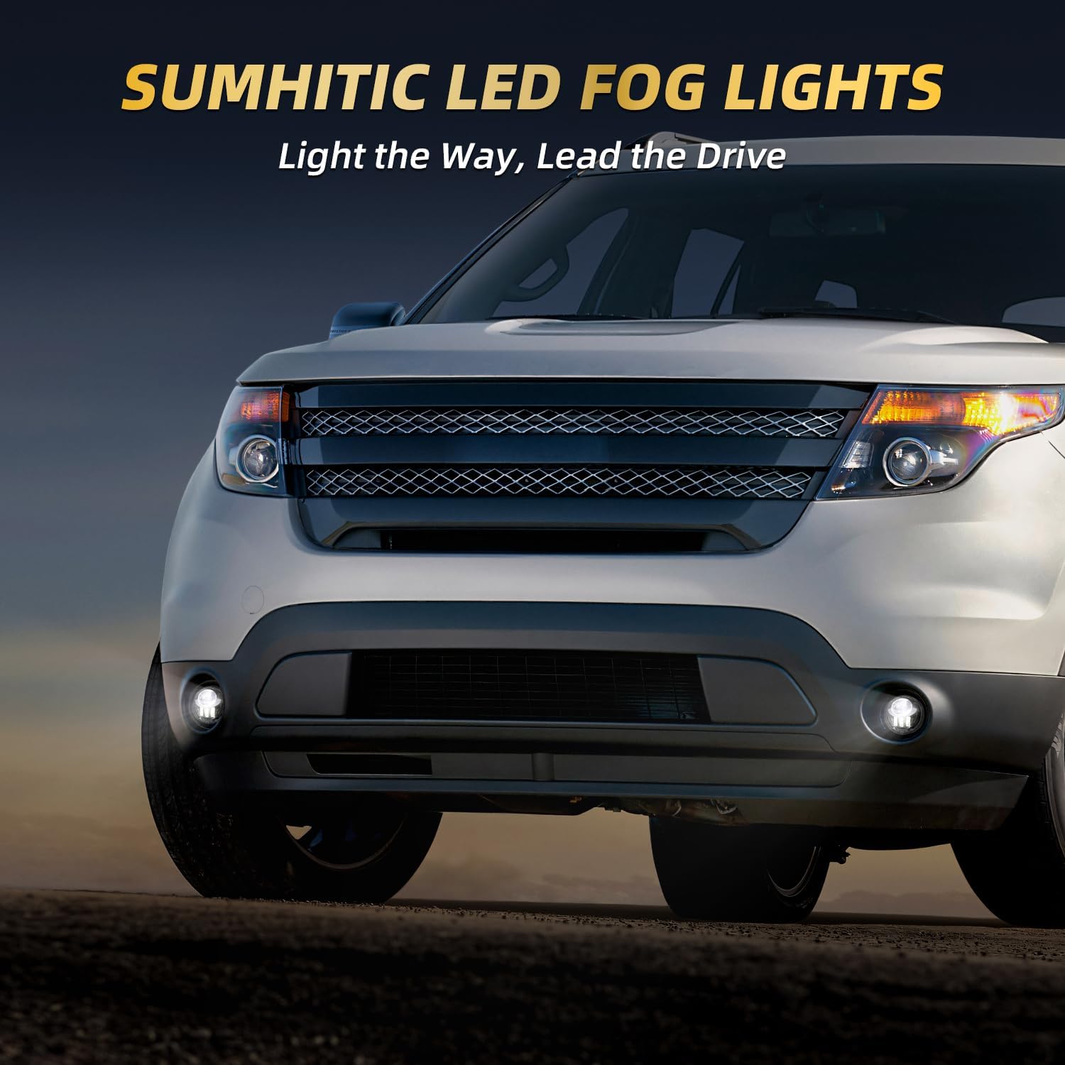 LED Fog Lights Assembly Compatible with 13-16 Fusion 08-14 Focus 11-15 Explorer, Honda 2013-2021 Civic 2013-2015 Accord 2015-2020 Fit 2019-2020 HRV, Black 1 pair