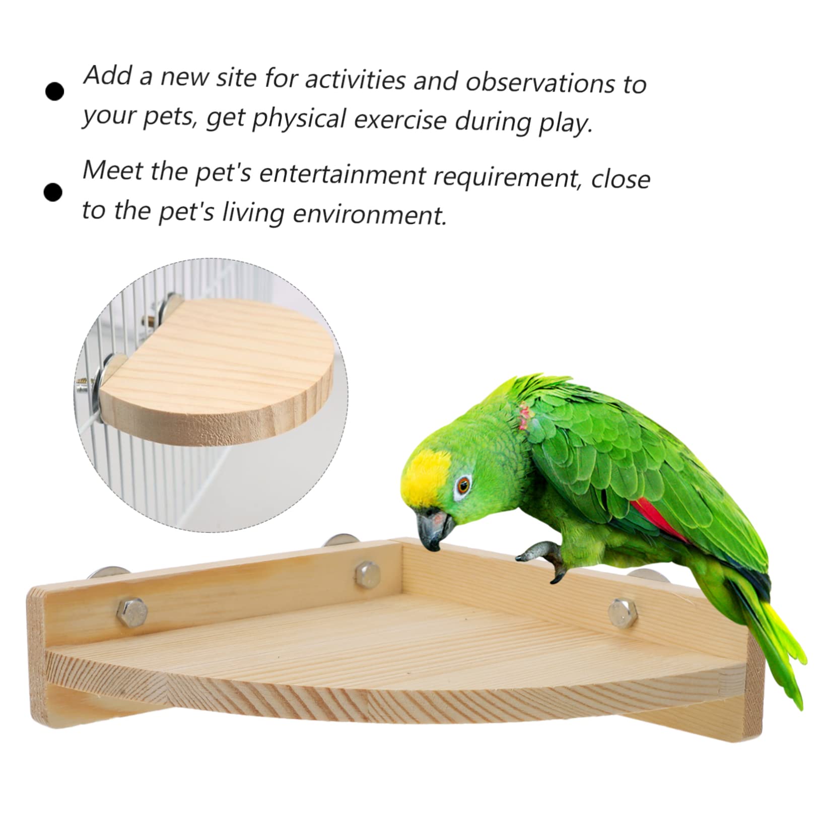 FONDOTIN 3pcs Parrot Toy Stand Bird Cage Accessories Stand Platform for Pet Birds
