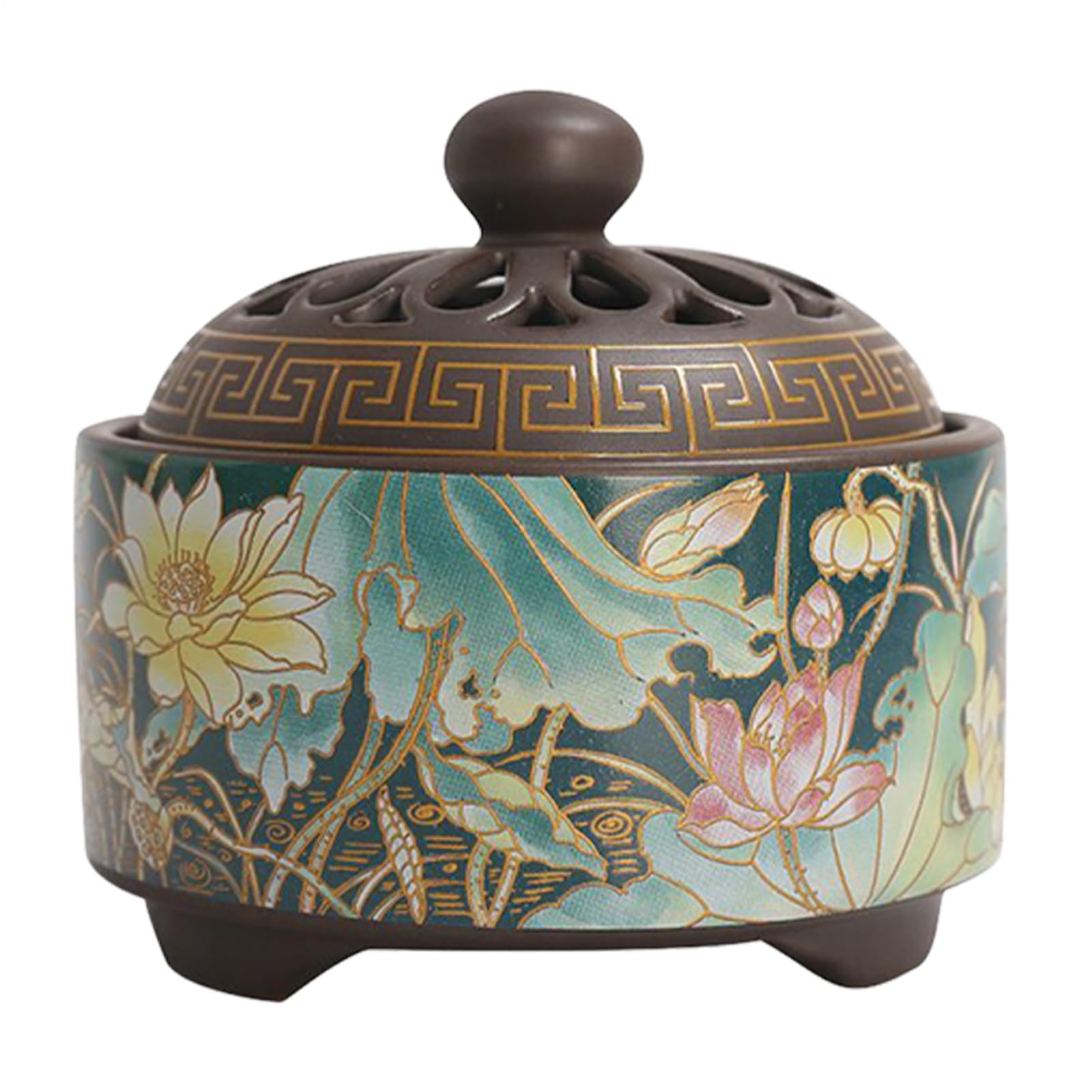 Brûleur d'encens en porcelaine émaillée artisanale au design de table raffiné