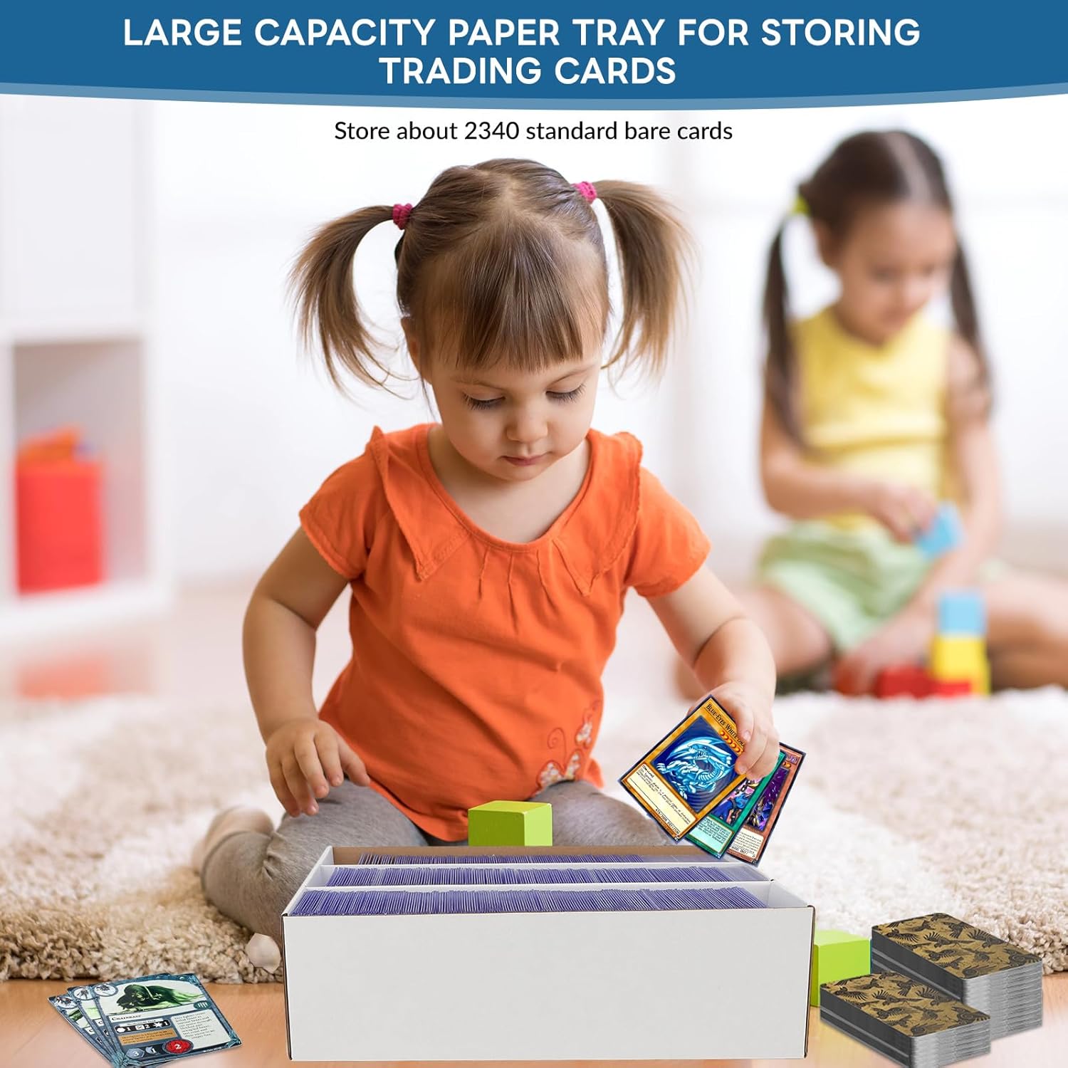 6 Pack Trading Card Storage Box, 2340 Count White Sports Card Organizer for Storing, Protecting and Organizing Soccer, Basketball Game Cards