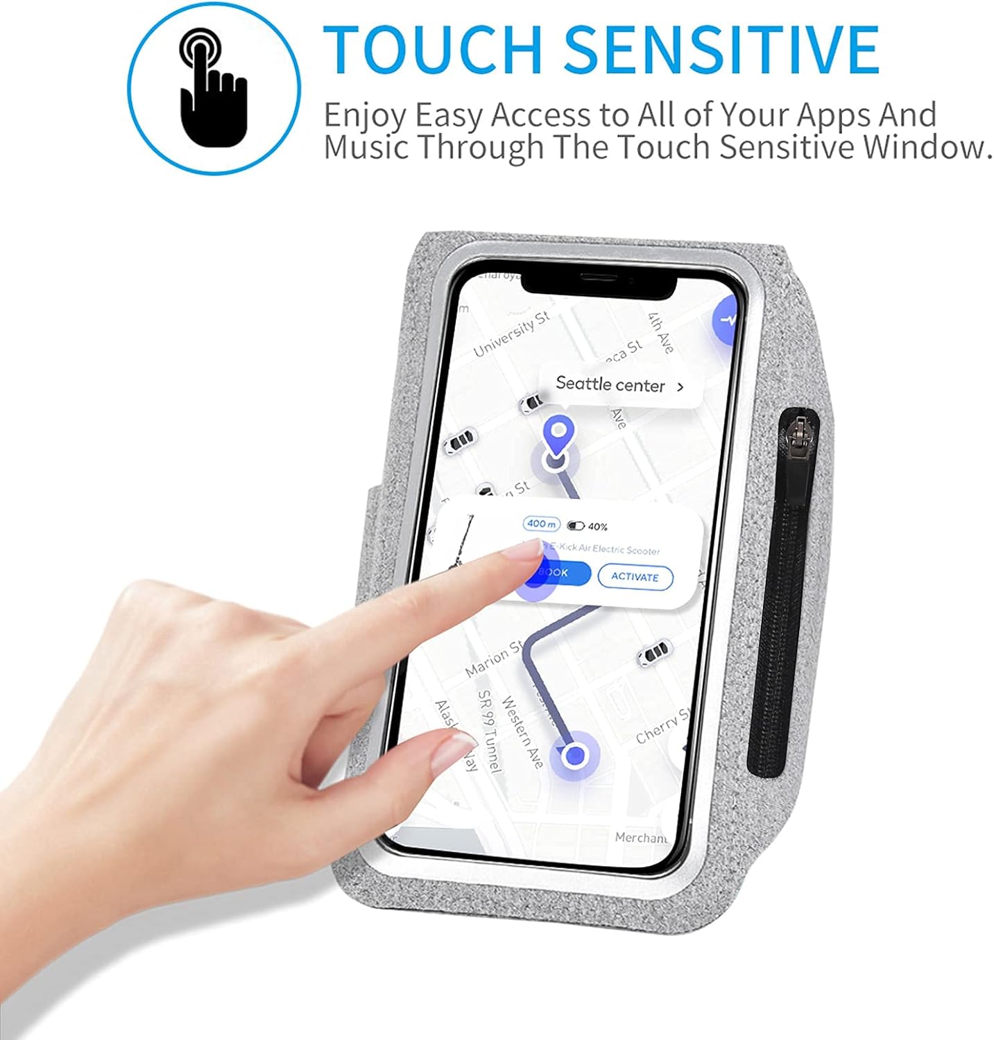 HAISSKY Running Armband with Airpods Bag Cell Phone Armband for iPhone 12/11 Pro /11/XR/XS/X/8, Galaxy S9/S8 Water Resistant Sports Phone Holder Case & Zipper Slot Car Key Holder for 6.5 inch Phone : Cell Phones & Accessories