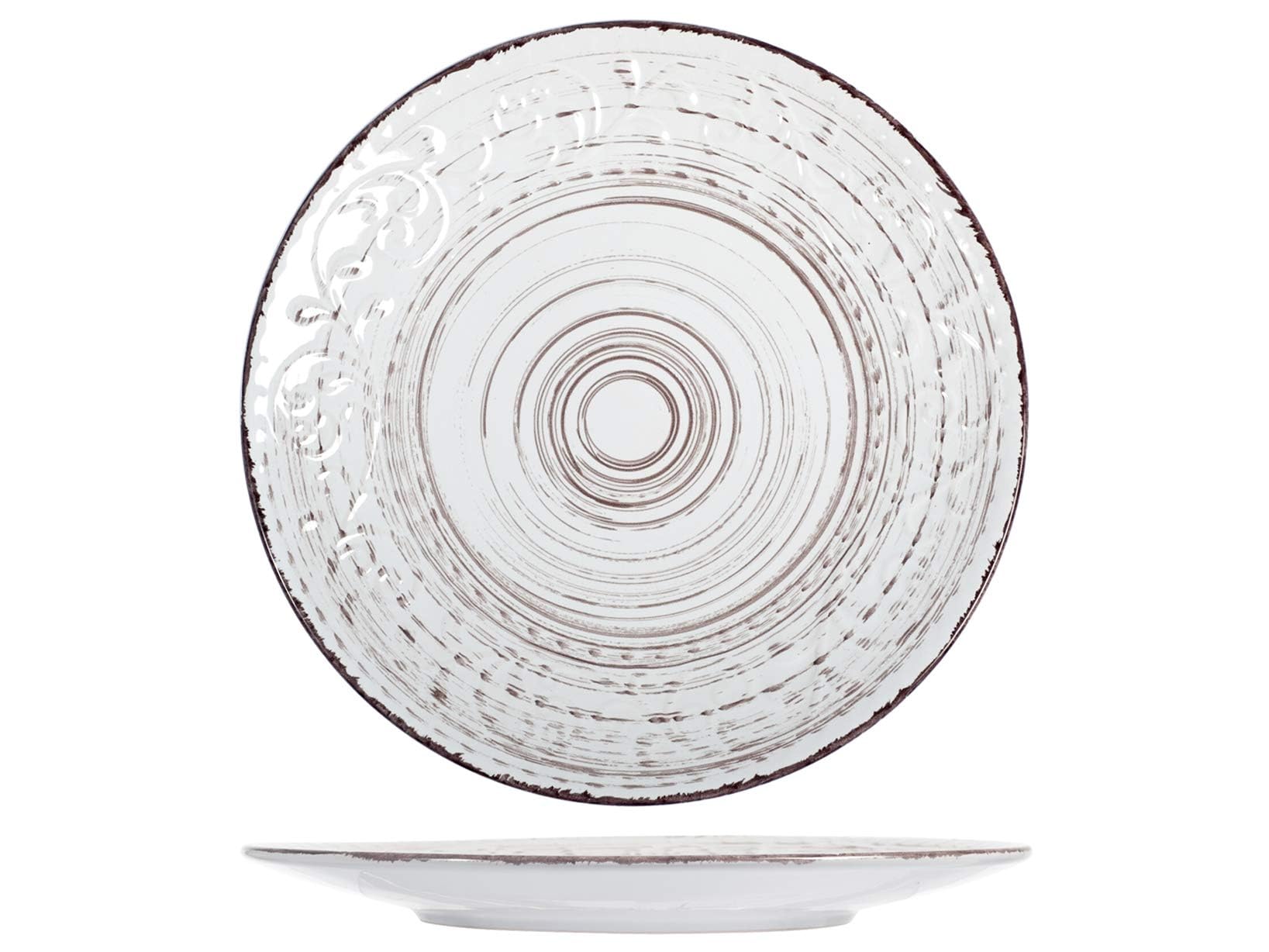 H&H Courtyard 825729 Set of 6 Plates 27.5 cm Stoneware White