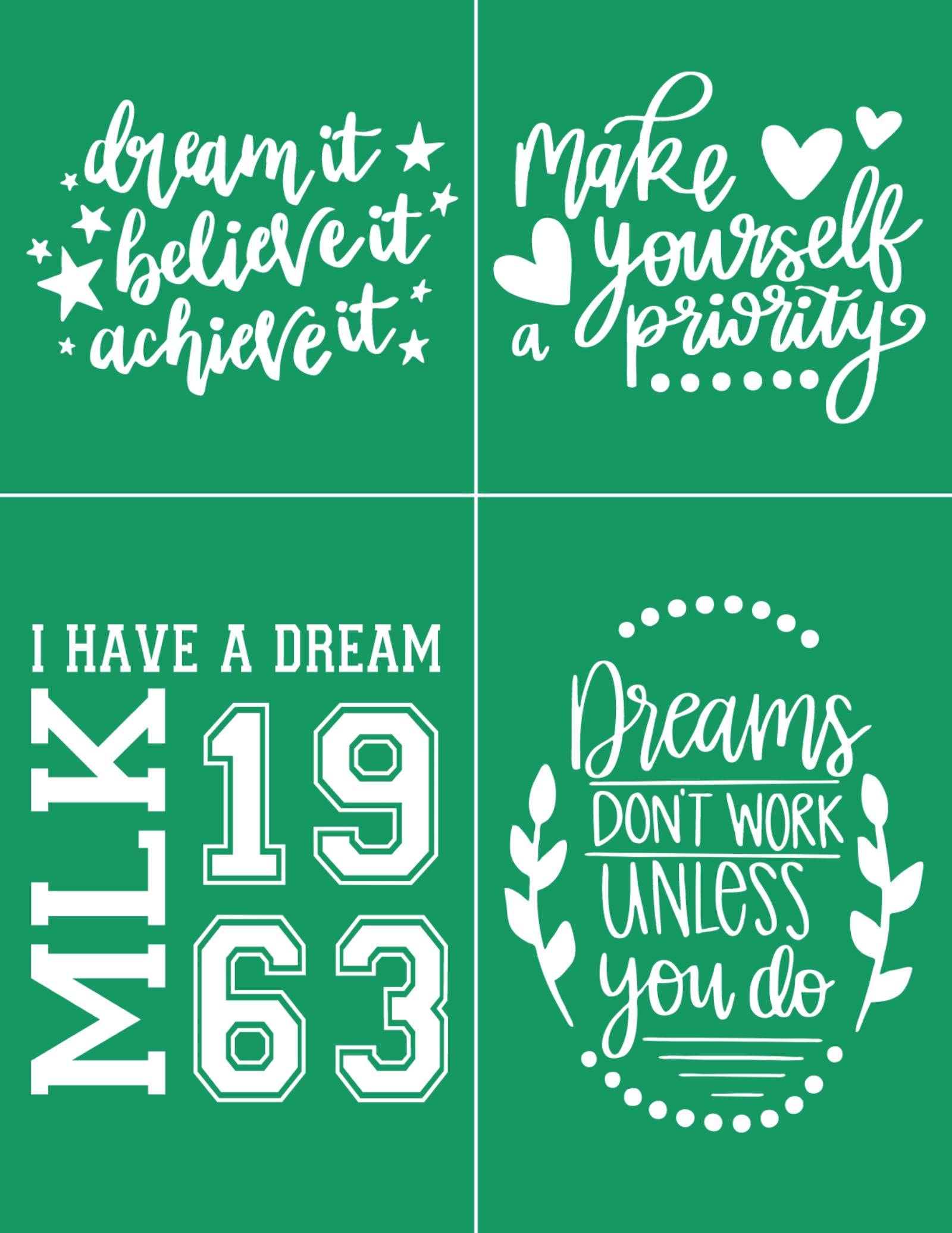 DGAGA Inspirational Silk Screen Stencils - I Have a Dream Adhesive Stencils for Craft Letter Screen Printing on Wood Fabric Home Decor