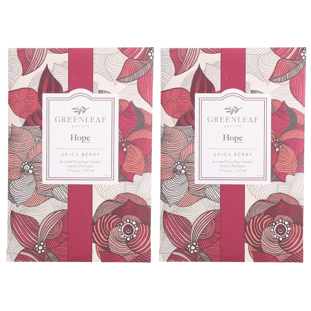 Greenleaf 2 pack of HOPE Scented Sachet Bag, Drawer Fragrance Wardrobe Air Room Freshener for Living Room Bedroom Bathroom Laundry Basket Radiator or Car, Warming spices & Vanilla