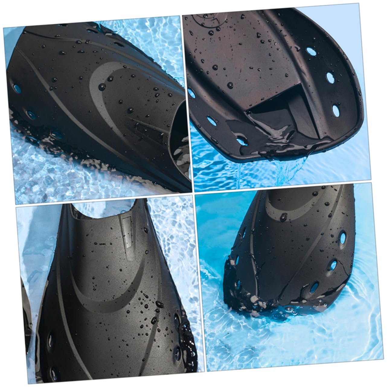 Cabilock Aletas Cortas Ajustables para Natación y Buceo Diseño Ergonómico con Suavidad Moderada para Entrenamiento y Snorkel para Hombre y Mujer Negro