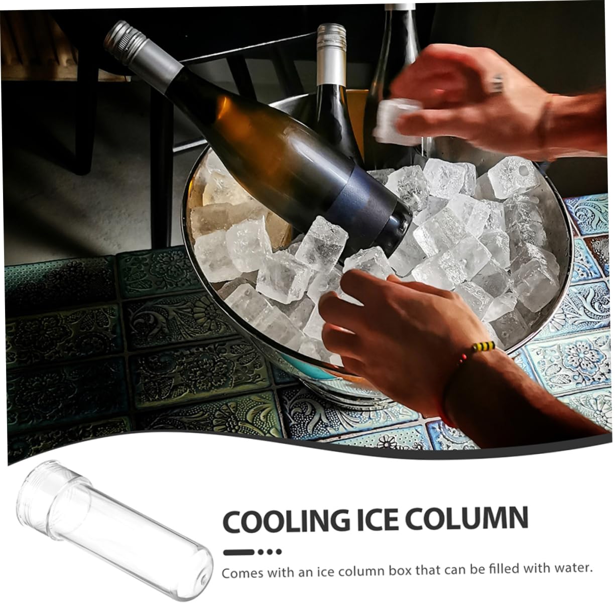 COLLBATH Molde de Cubitos de Hielo Paquete de 2piezas Reutilizable de Plástico Rápido y Práctico para Beer Tower Adecuado para Eventos y Reuniones en Casa