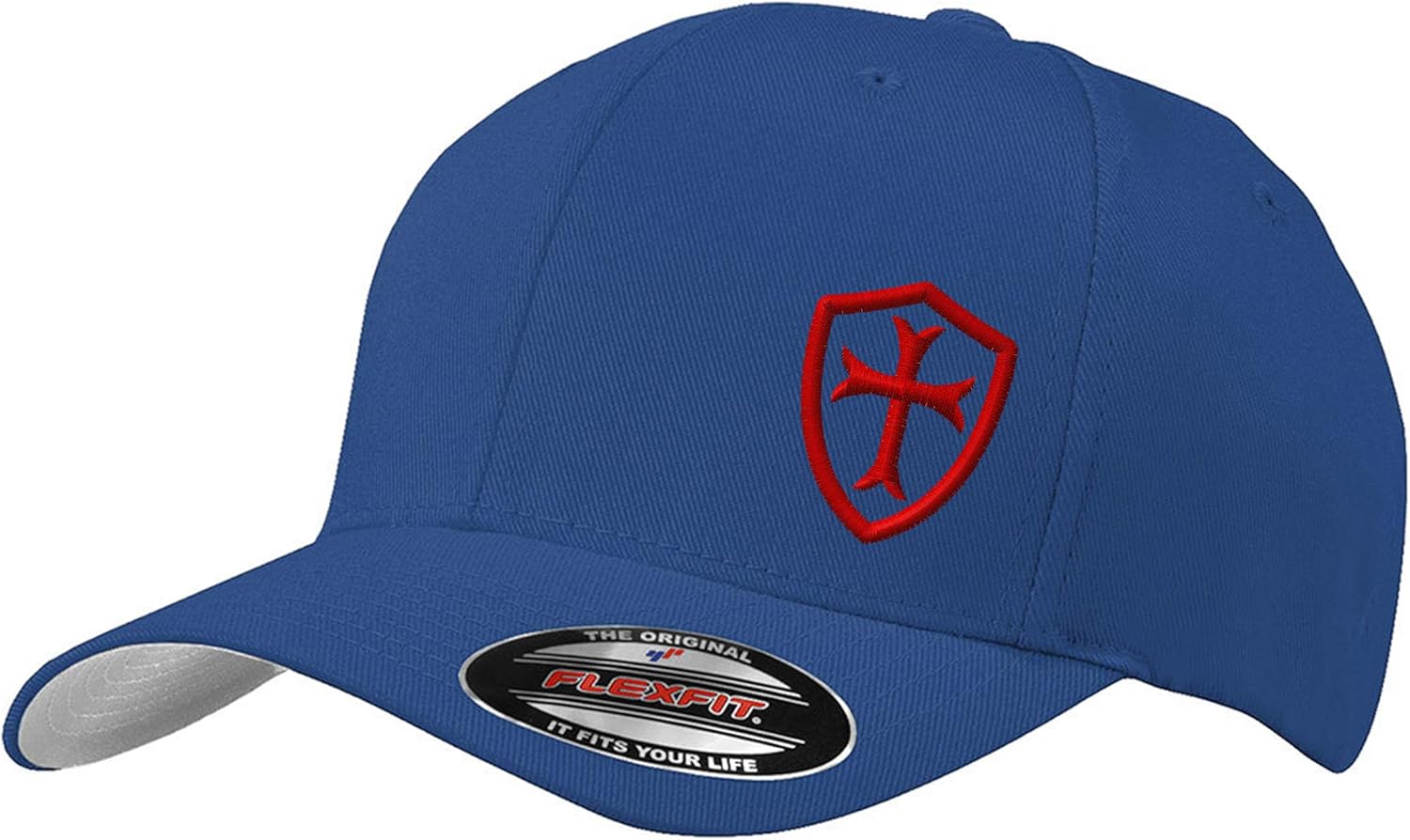 Knights Templar Crusader Cross Baseball Flex Fitted Baseball Hat | Custom Embroidered