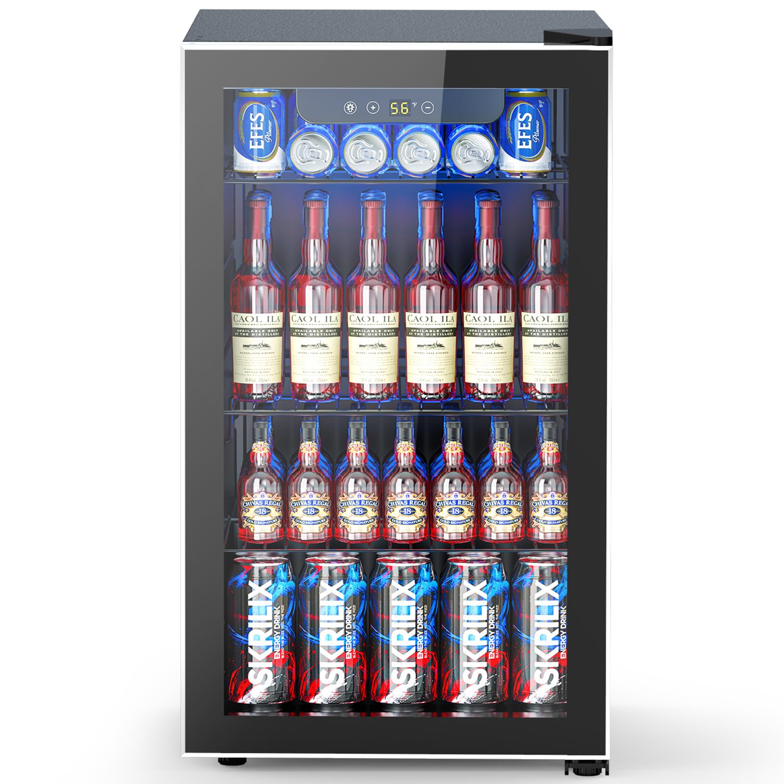 Electactic 95 Cans Beverage Refrigerator, 26 Bottle Mini Fridge, 2.7 cu.ft Drink Fridge Digital Temperature Control for Bottled Beer, Soda,Water