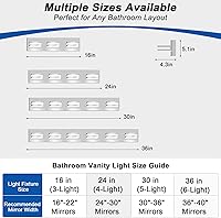 Vista 3 de IZORRO LED Modern Bathroom Lights Fixtures(4-Light,Dimmable),Chrome Acrylic Wall Lighting,Vanity Lights for Bathroom Over Mirror - 6000k 24In （No