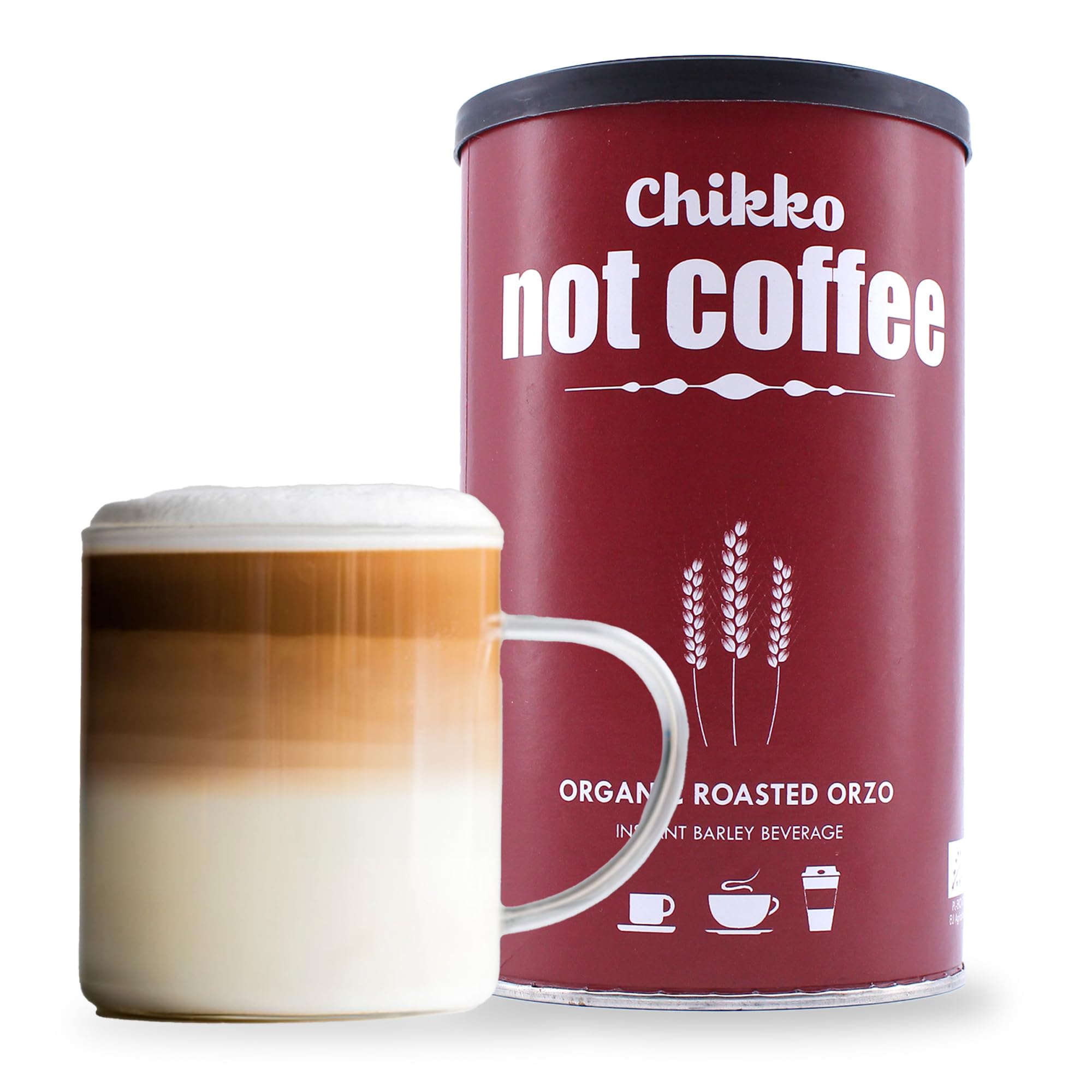 Chikko Not Coffee BIO Cebada Café Instantáneo 150g - Café de cebada tostada - Alternativa al café descafeinado - Sin aditivos ni productos químicos - 100% Producto europeo