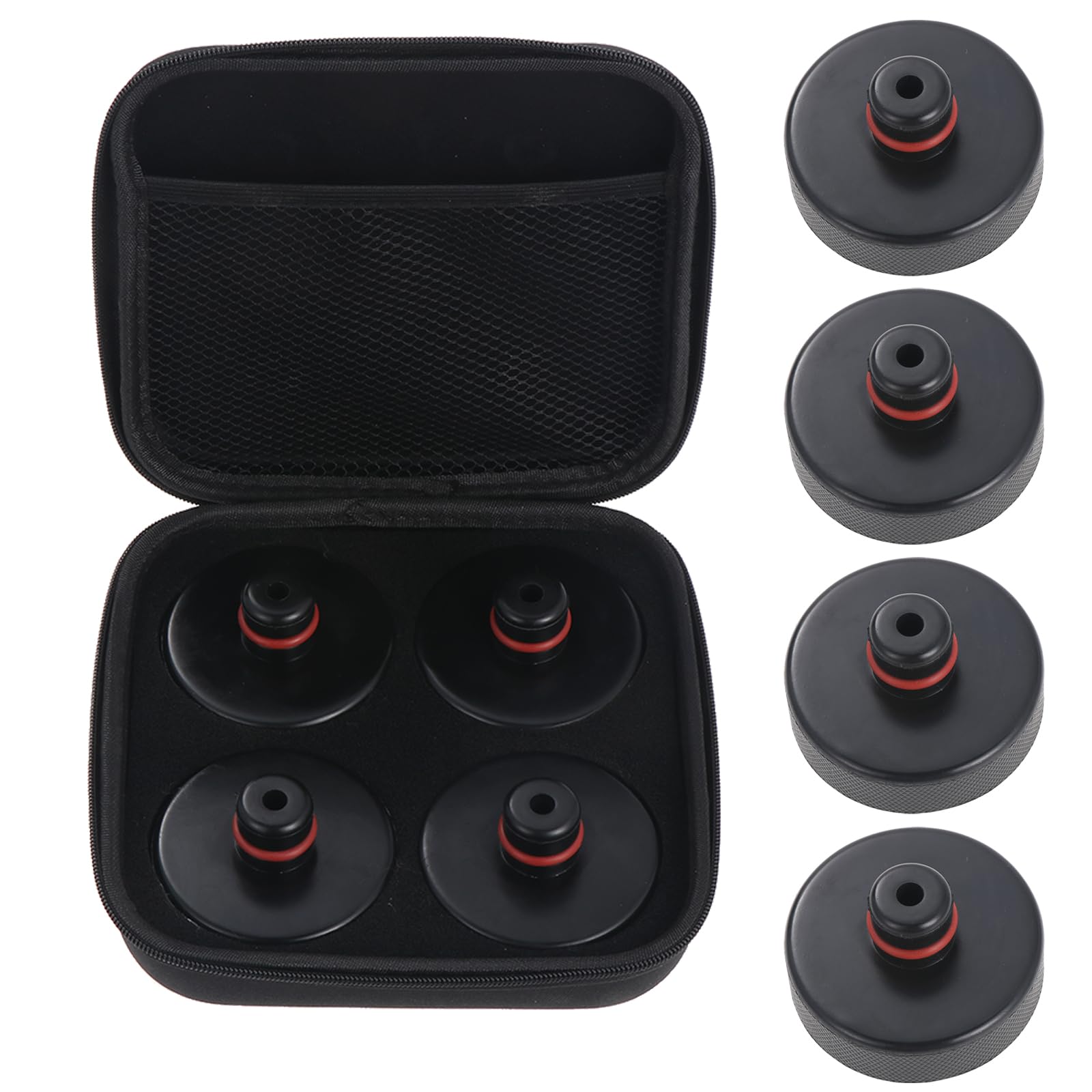 4PCS Lifting Jack Pad Rubber Car Jack Jack Point Pad Body Pad Adapter with Storage Bag for Tesla Model 3/S/X/Y Vehicles