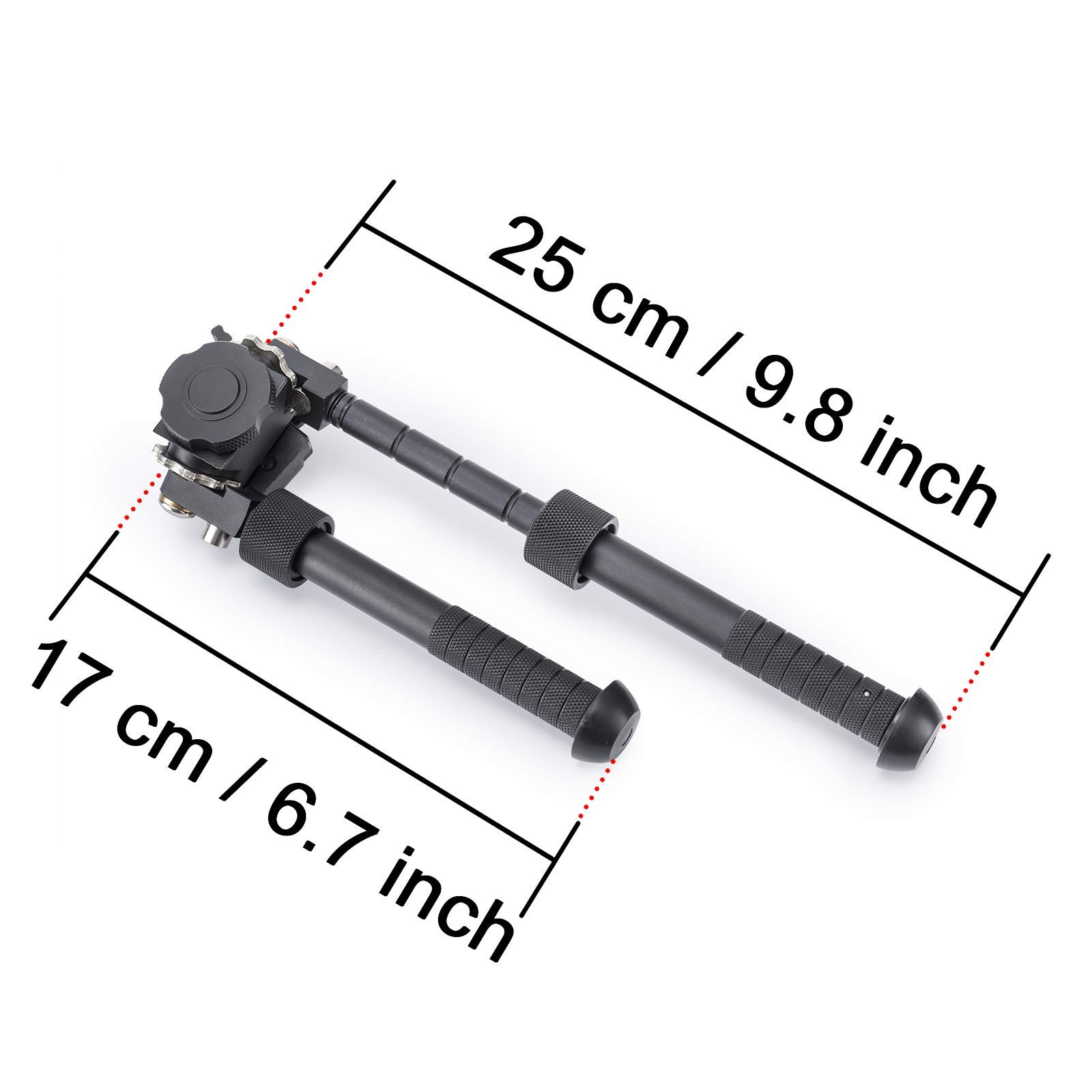 Zeadio Swivel Tiltable Quick Release Bipod, 6 to 9 Inches Black Buy Online in United Arab