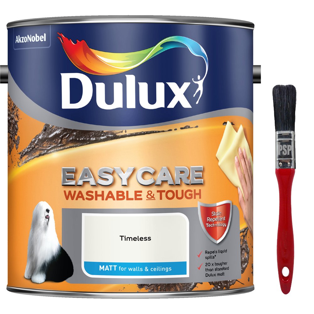 New 2017 Dulux Easycare Washable & Tough Matt Timeless 2.5L with Unique Stain Repellent Technology. Includes PSP Touch-up Brush.