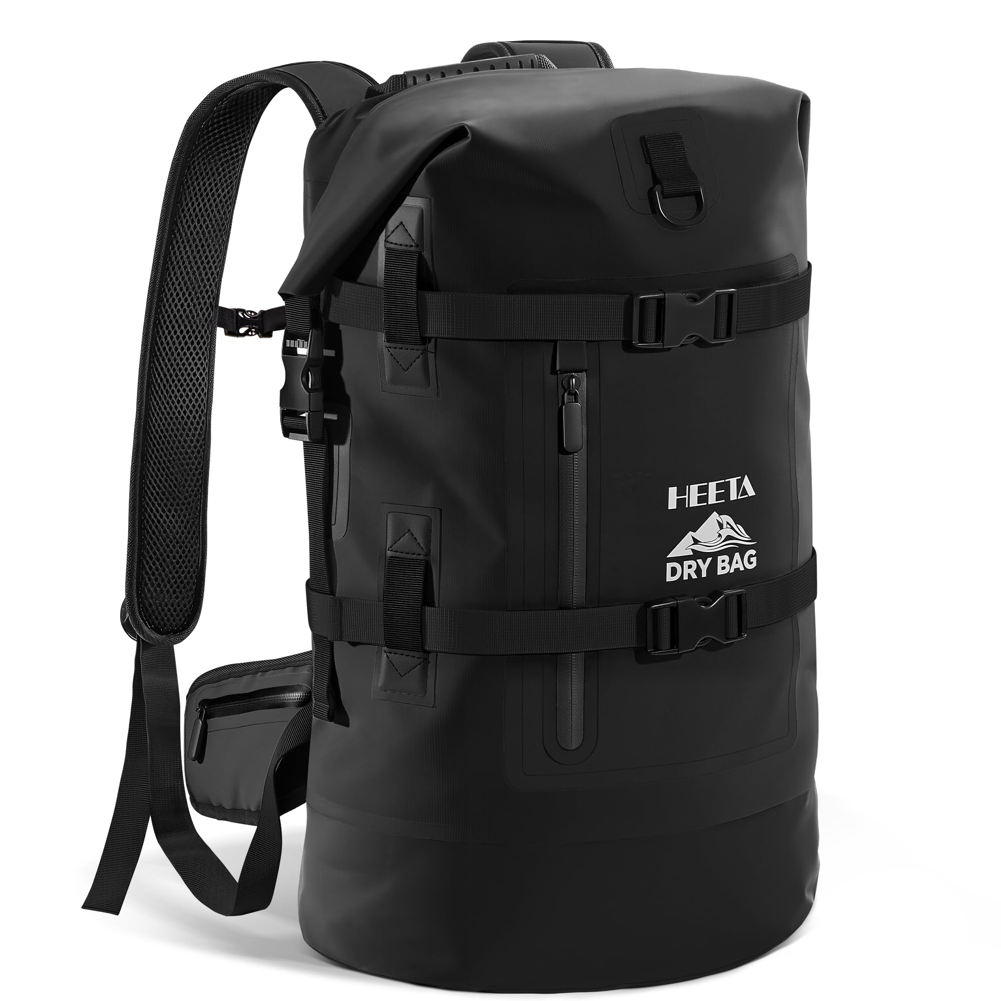 best dry backpack for hiking HEETA Bags Waterproof 40L Men & Women, Roll Top Heavy Duty Cushioned Backpack for Kayaking Boating Paddle Boarding Travel Camping Beach Vacation Cruise Ship Essentials, Black 30L / Picante Guide Gear Dry-Bag Backpack, Waterproof,