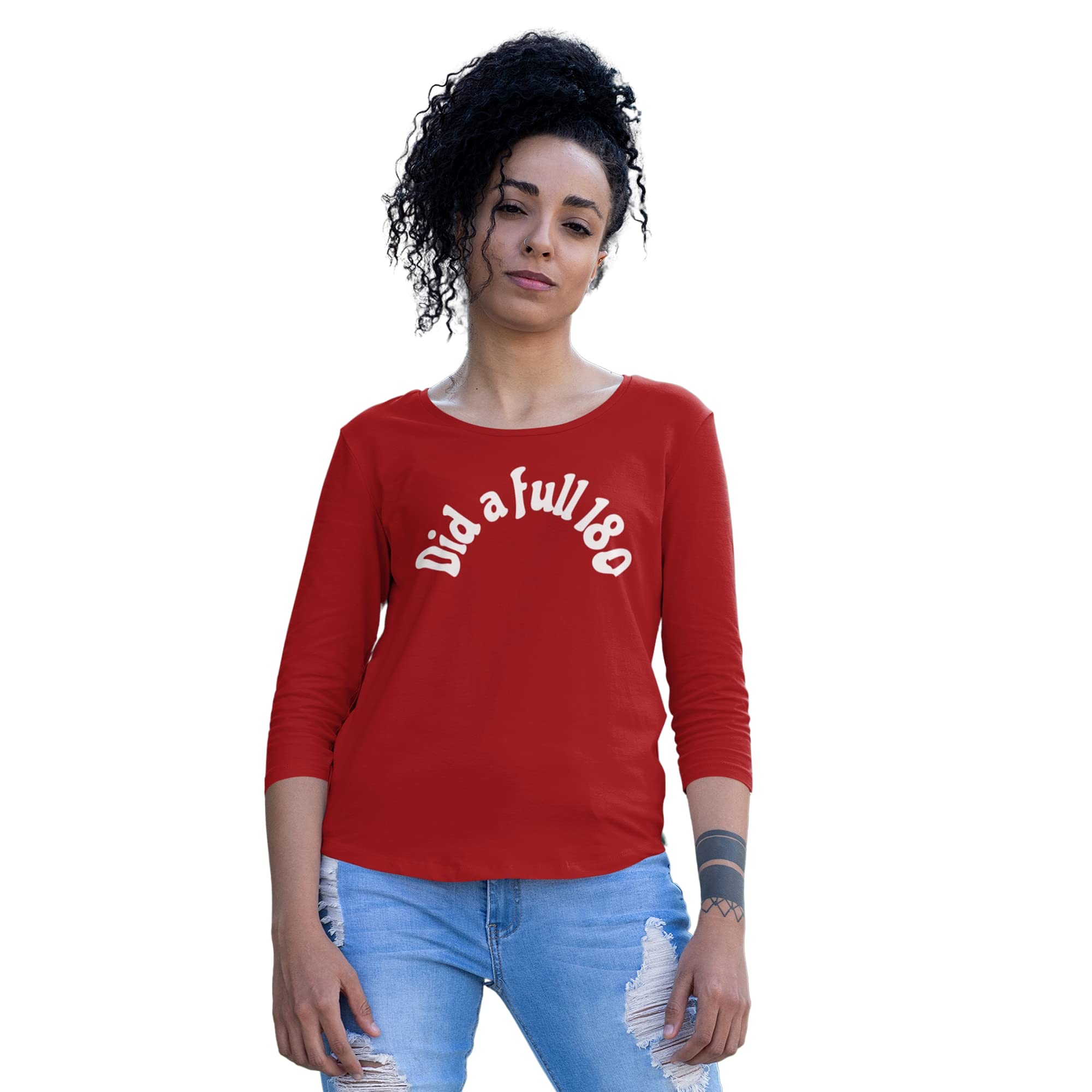 MOGULDua Lipa Dont Start Now Did A Full 180 Womens Export Quality Pure Cotton Crewneck 3/4 Dolman Sleeves Tee