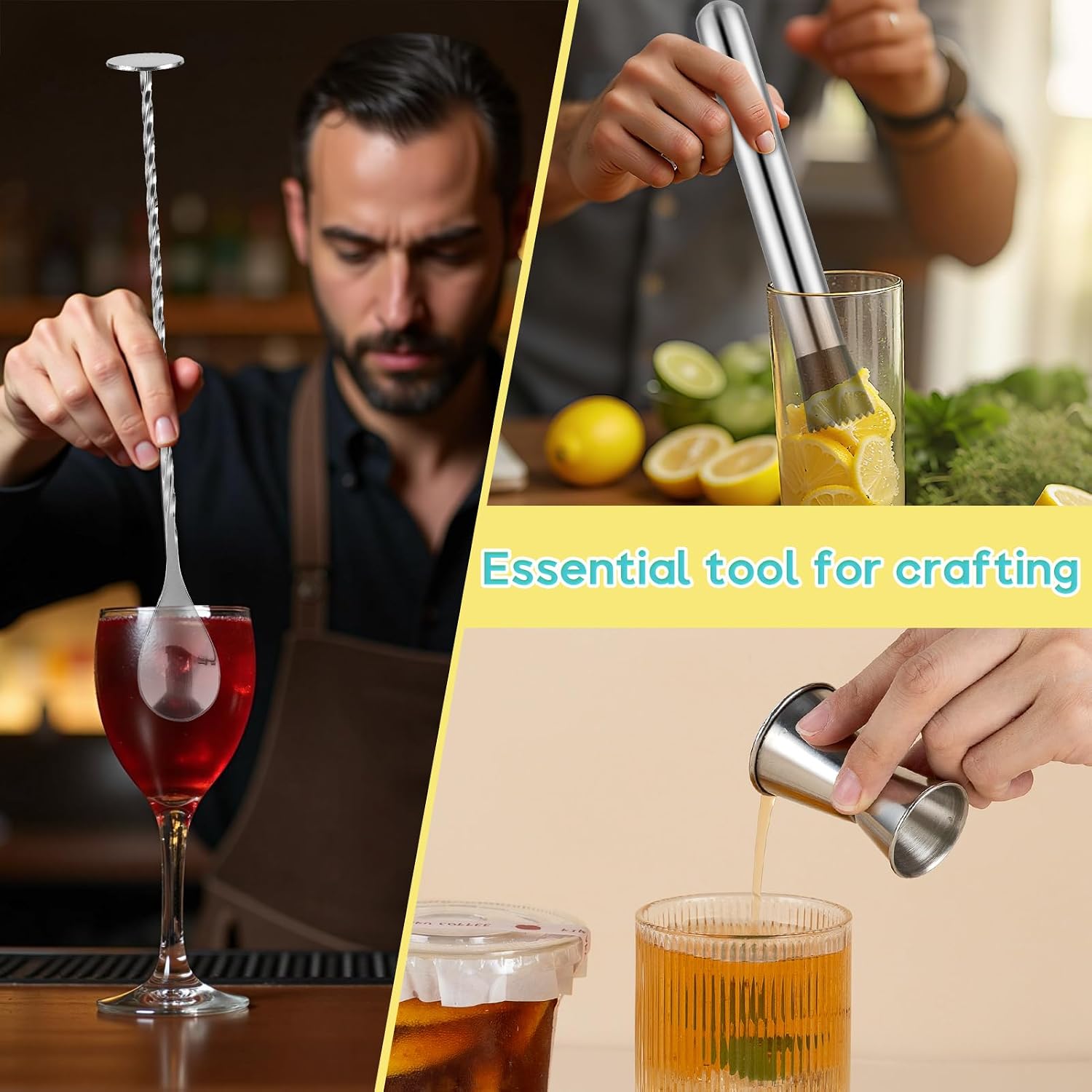 ZPUFAW 5Pcs Set Straw Puncher for Lemonade Plastic Lids Cups with Muddler