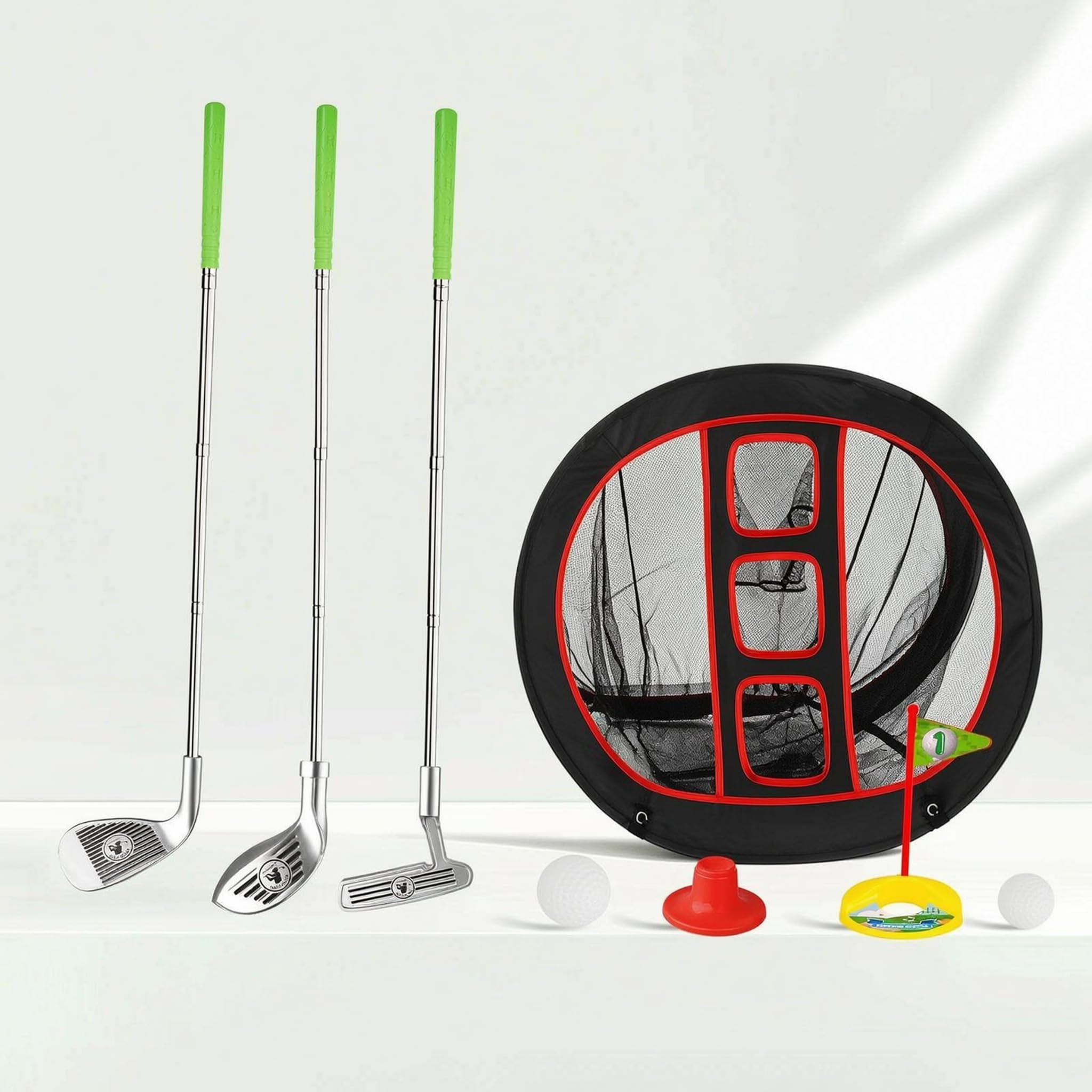 Set da Golf per Bambini, Mini Golf 3 Palline, Regalo, Giocattolo Sportivo Educativo, per Giardino E Interni, Montaggio Immediato, Portatile,
