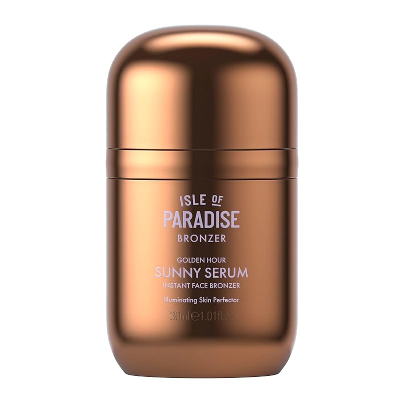 Isle of Paradise Sunny Serum Sérum Bronzeador Facial com Niacinamida e Esqualano, Fórmula Líquida Lavável – 30 mL