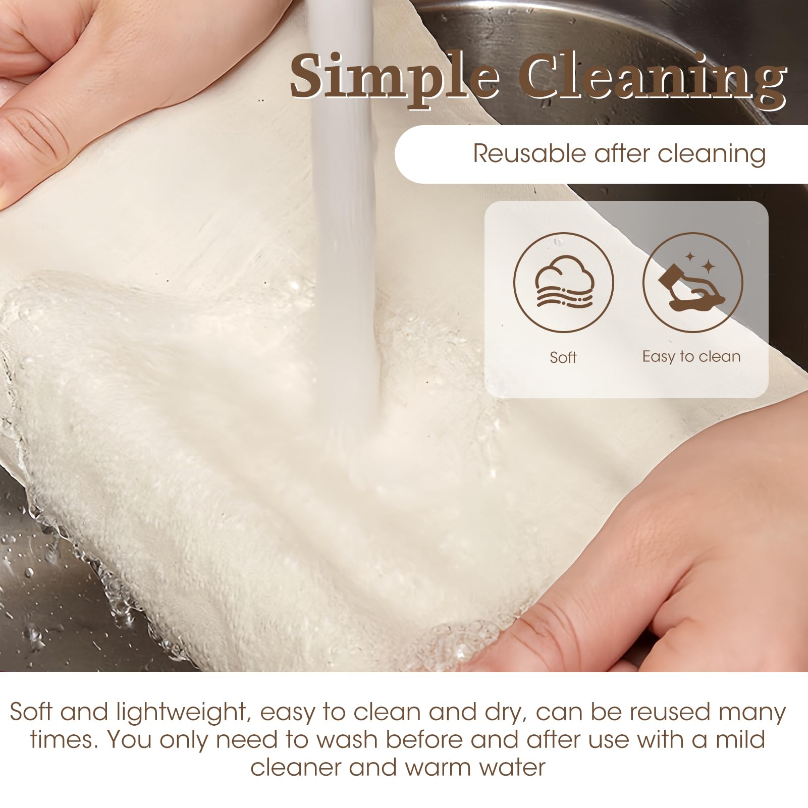 6 Garze Alimentari In Cotone 50x50cm - Panno Filtrante Per Formaggio, Tofu E Latte Vegetale - Lavabile E Riutilizzabile - Foto 3