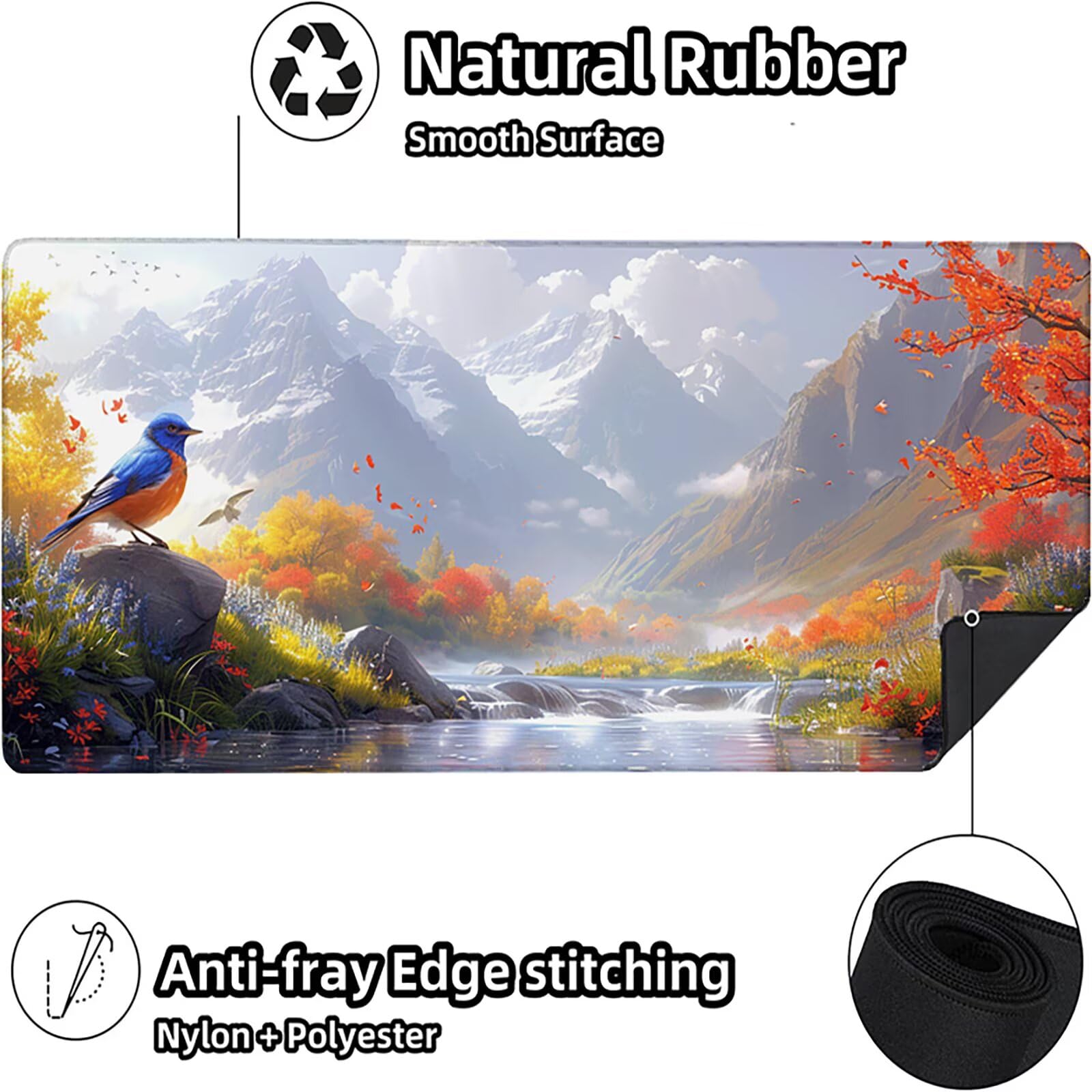 Paisaje Alfombrilla Ratón Gaming XXL 1500x800x3mm, Alfombrilla Gaming Verde Mousepad con Base de Goma Antideslizante Impermeable Desk Mat para Teclado y Raton Accesorios Gaming, Regalos de Hombre I-8