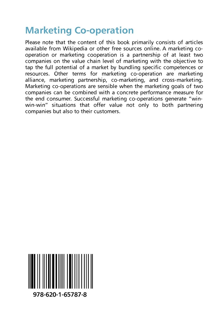 Marketing Co-operation: Value chain, Marketing, Business alliance
