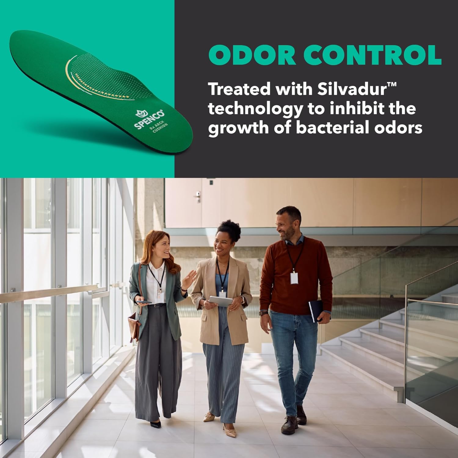 Spenco RX Arch Cushion Full Length Comfort Support Shoe Insoles, -Women's 11-12.5/ -Men's 10-11.5
