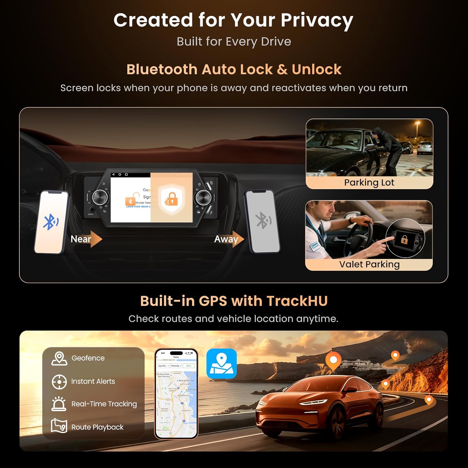 A5L Android Single Din Car Stereo, 5inch Bluetooth Car Radio Wireless CarPlay&Android Auto, Wi-Fi/GPS, AUX-in, USB QC2.0 Fast Charging, SD Card Slot, EQ, DSP, LRV, FM/AM Radio