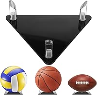 Larrel Acrylic Triangular Ball Display Stand - Stable Holder for Football, Soccer, Basketball, Volleyball & Sports Memorabilia