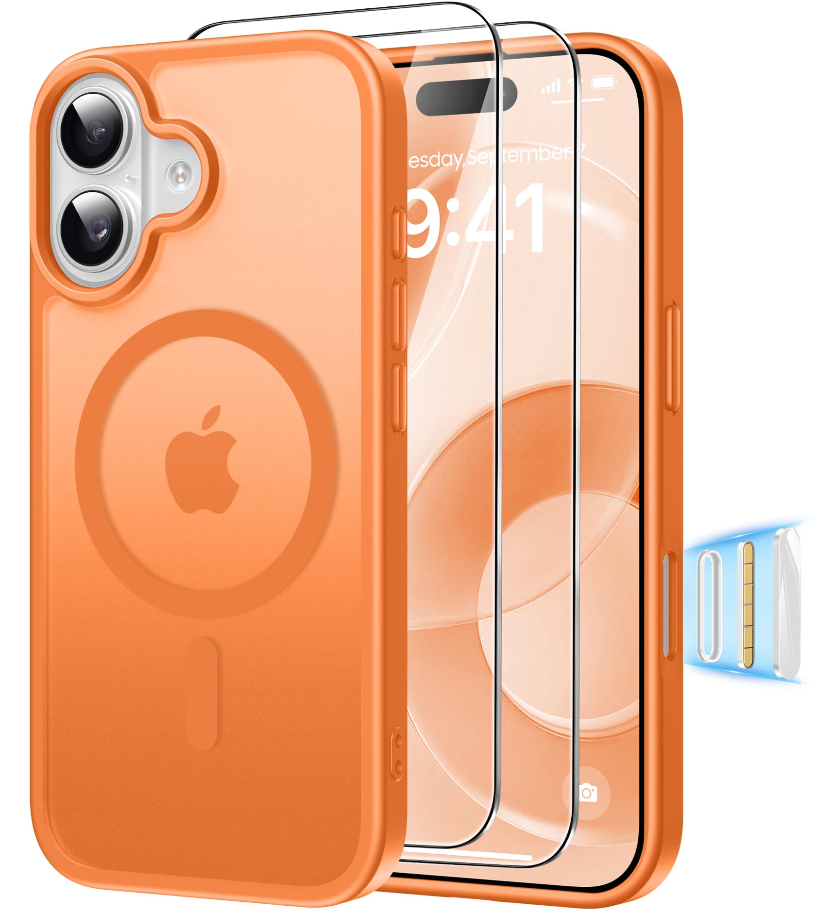 Magnética Funda para iPhone 17 Pro Compatible MagSafe con 2 Cristal Templado, Control de Cámara, Protección Carcasa Antigolpes Anti-Amarillo Tapa Case iPhone 17 Pro, Transparente — view 36