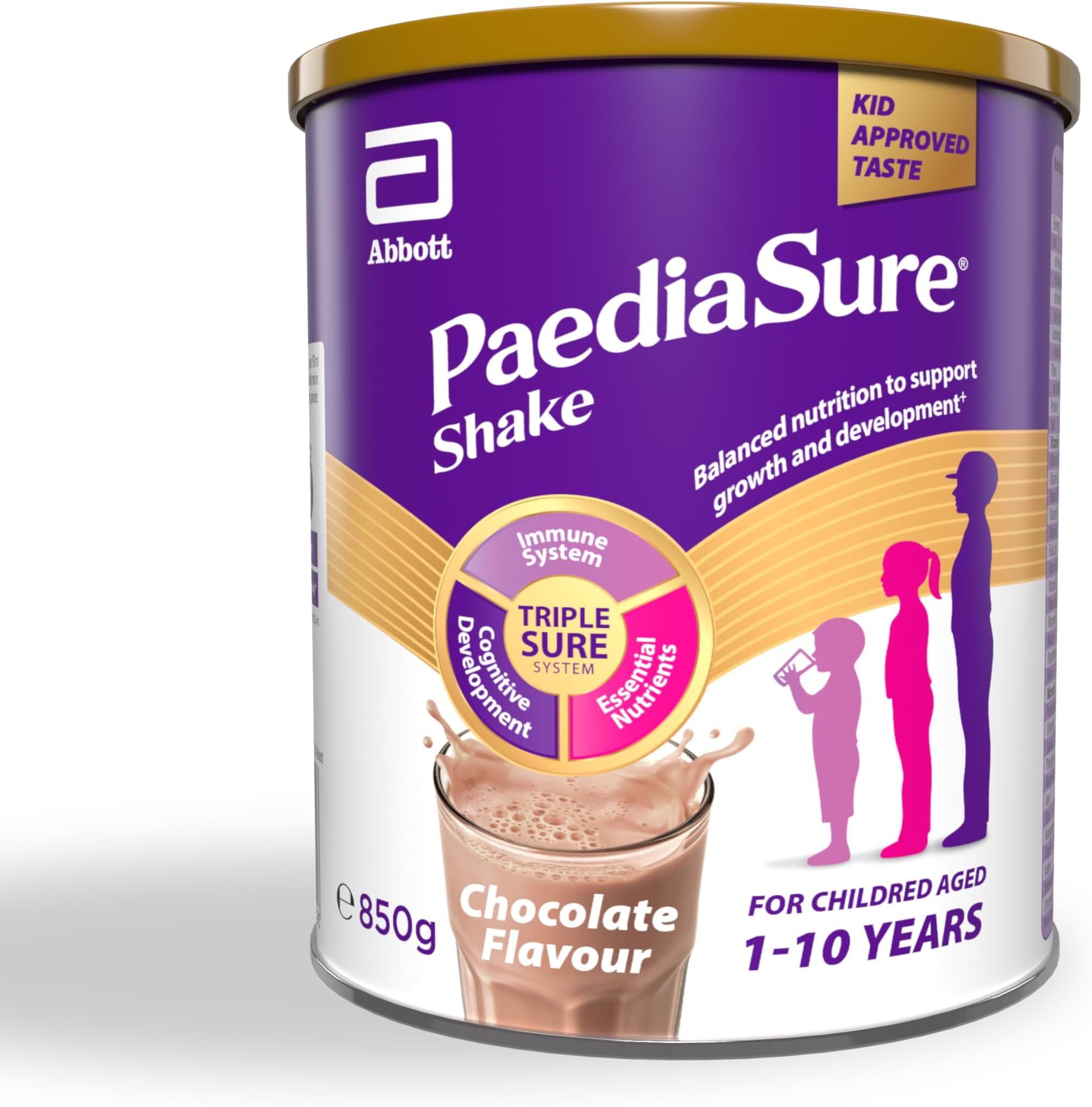PaediaSure Shake – Chocolate Flavour – 850g – Balanced Nutritional Supplement Drink – Multivitamin for Kids – With Protein, Carbohydrates & Minerals – Supports Growth & Development – Vegetarian