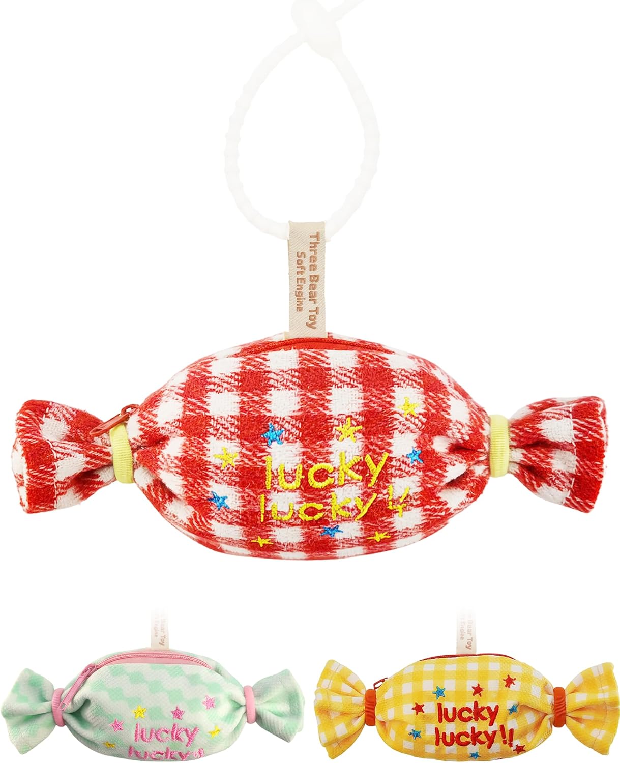 Cute Small Change Pouch Coin Purse with Zipper Mini Backpack Keychain for Women (Red)