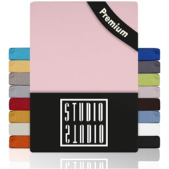 STUDIO Fitted Sheet 140 x 200 cm - 160 x 200 cm Made in Green 100% Cotton Made in the EU Brand Quality Flat Sheet 140 x 200 - 160 x 200 - Powder