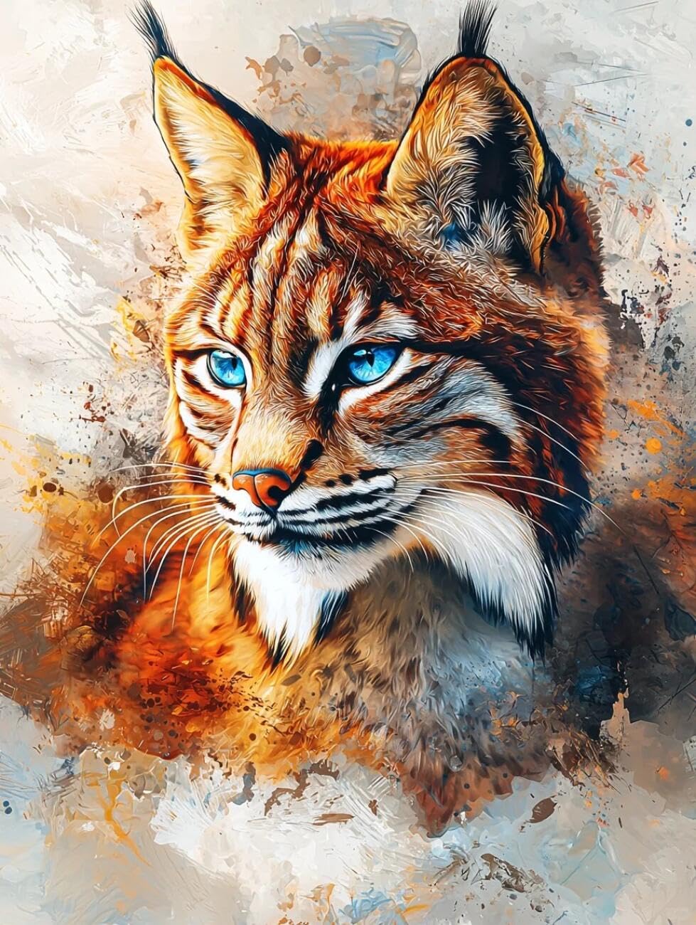 Henypt Cross Stitch Kit Watercolor Leopard Animal DIY Needlepoint Set for Beginners The Elderly with Accessories Handmade DIY/Gifts 14CT 40x50cm