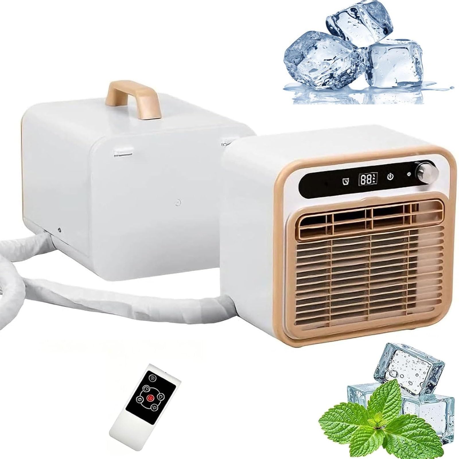 HKFGSHOP Split Portable Air Conditioner 5000btu, 1500w Quiet Camping Ac Unit, Touch Panel & Remote Control, 12h Timer & 130m³/h Airflow, For Home, Office, Camping, Easy No Assembly 2m tube