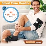 Heated Ankle Brace, Cordless Foot Massager with 6 Heat Settings, 3 Vibration Settings, 3 Timer Options, Rechargeable Heating Pad for Foot Ankle Calf, Ankle Support for Left and Right Foot, 2 Pack Black