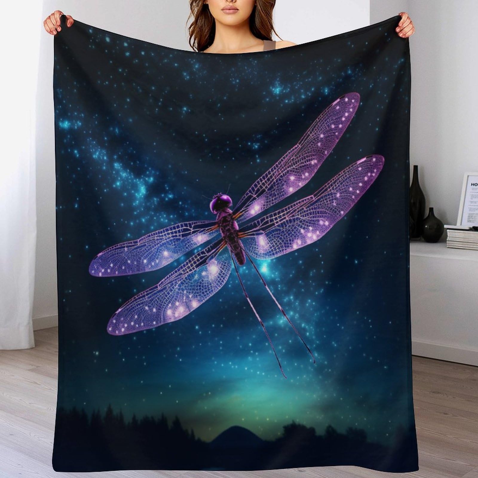 Plaid dragonfly doux couverture confortable pour lit ou canapé