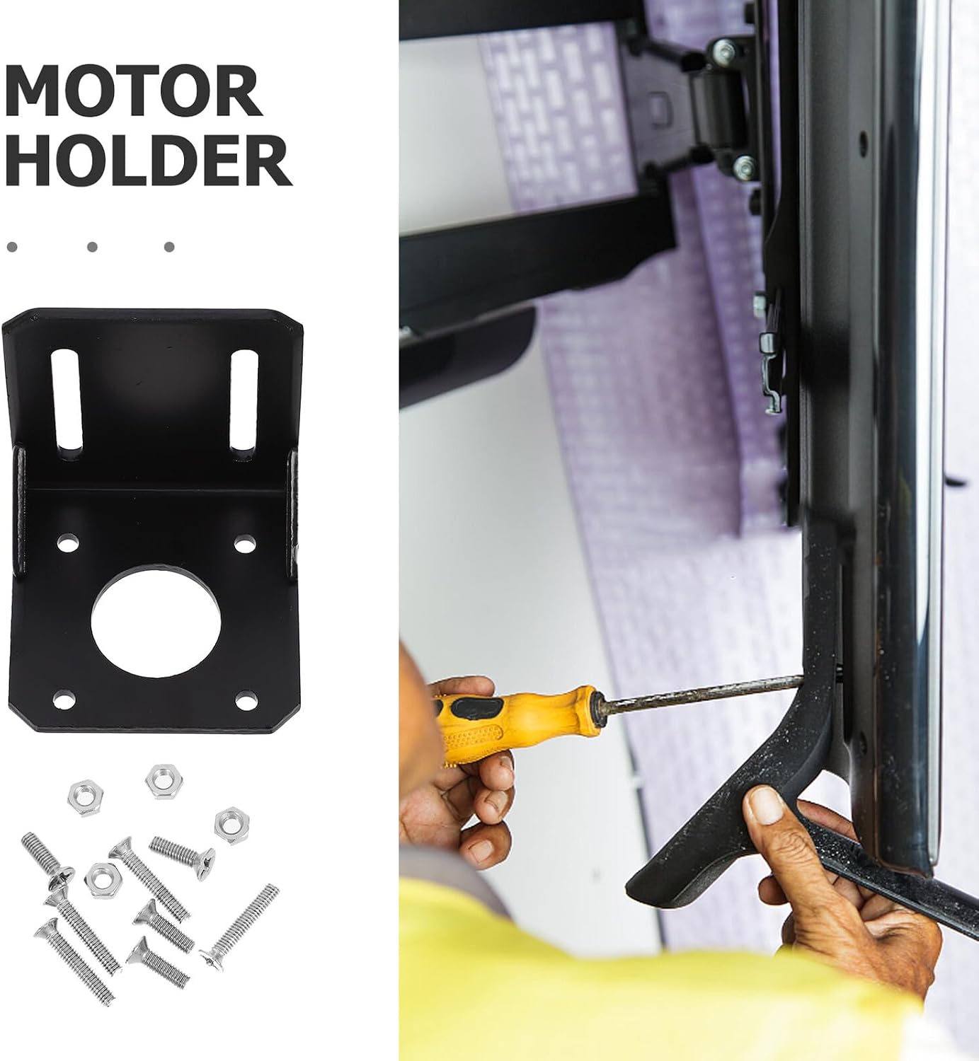 Beavorty 4pcs Motor Mounting Stand L-Shaped Bracket Gear Motor Mount Base with Screws Mounting and Fixing