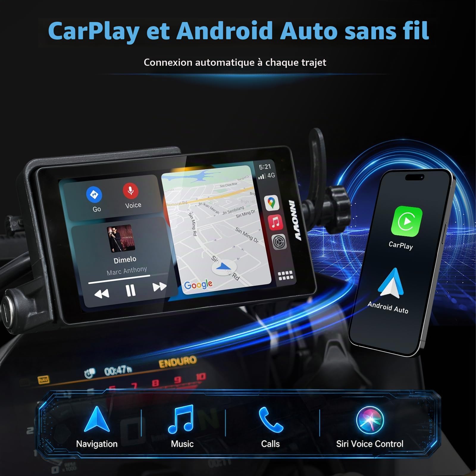 INNOVV N2 - Écran tactile pour motos BMW, CarPlay et Android Auto, avec écran de navigation GPS étanche de 6,5 pouces, lecture de données, TPMS, commandes WonderWheel