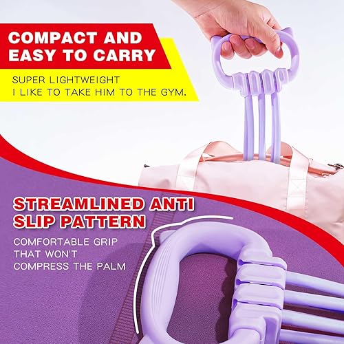 Miniatura 7 de Bandas de resistencia ajustables de 6 engranajes, bandas de resistencia para fitness, bandas de ejercicio con agarre cómodo, unisex, para brazos,