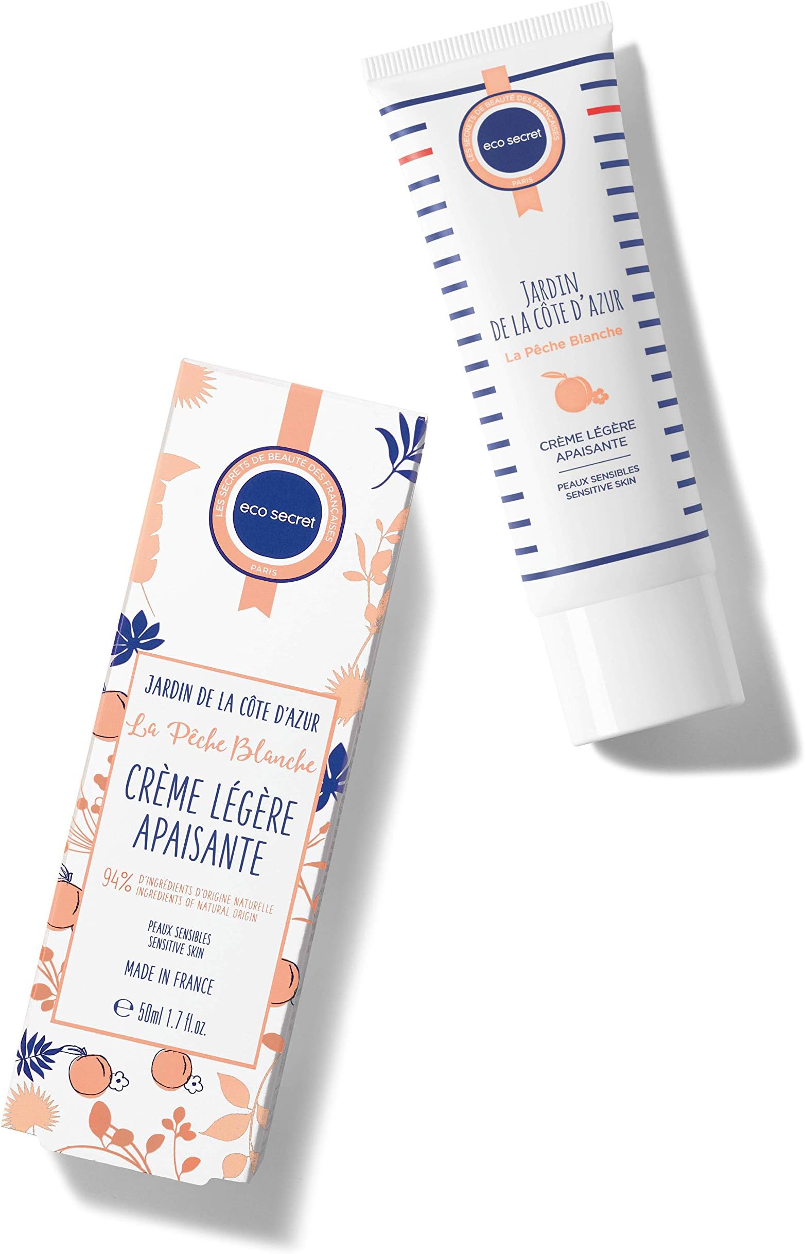 La Peche Blanche Du Jardin De La Cote d 'Azur Moisturizing Legere Cream 50ml Eco Secret Paris