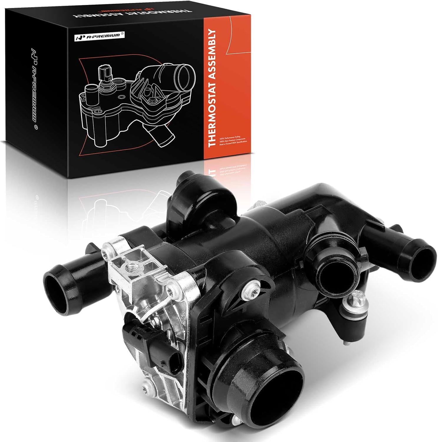 A-Premium Engine Coolant Thermostat Housing Assembly with Sensor Compatible with Mercedes-Benz C300 2019-2023, E350 GLC300 GLE350 2020-2023, 2.0L