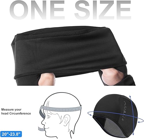 Miniatura 4 de ROCKBROS Gorro térmico de calavera para invierno, para hombres y mujeres, calentadores de oídos, para clima frío, forro para casco para ciclismo,