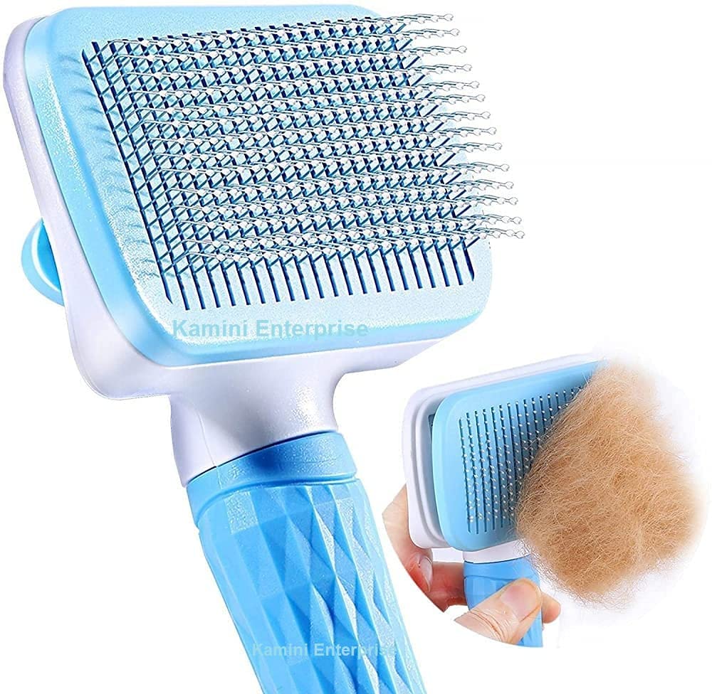Kamini Enterprise Plastic Pet Neat Self Cleaning Slicker Brush Effectively Reduces with Long Handle Shedding Hair Dog Cats Grooming Fur Cleaning Tool (1pcs/Multicolour) (B09L1NQ488) Amazon Price History, Amazon Price Tracker